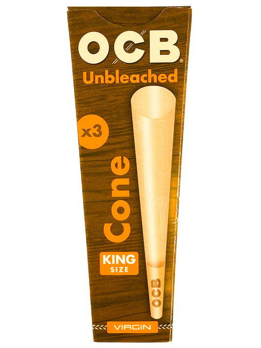 OCB Unbleached Virgin King Cones 3pc