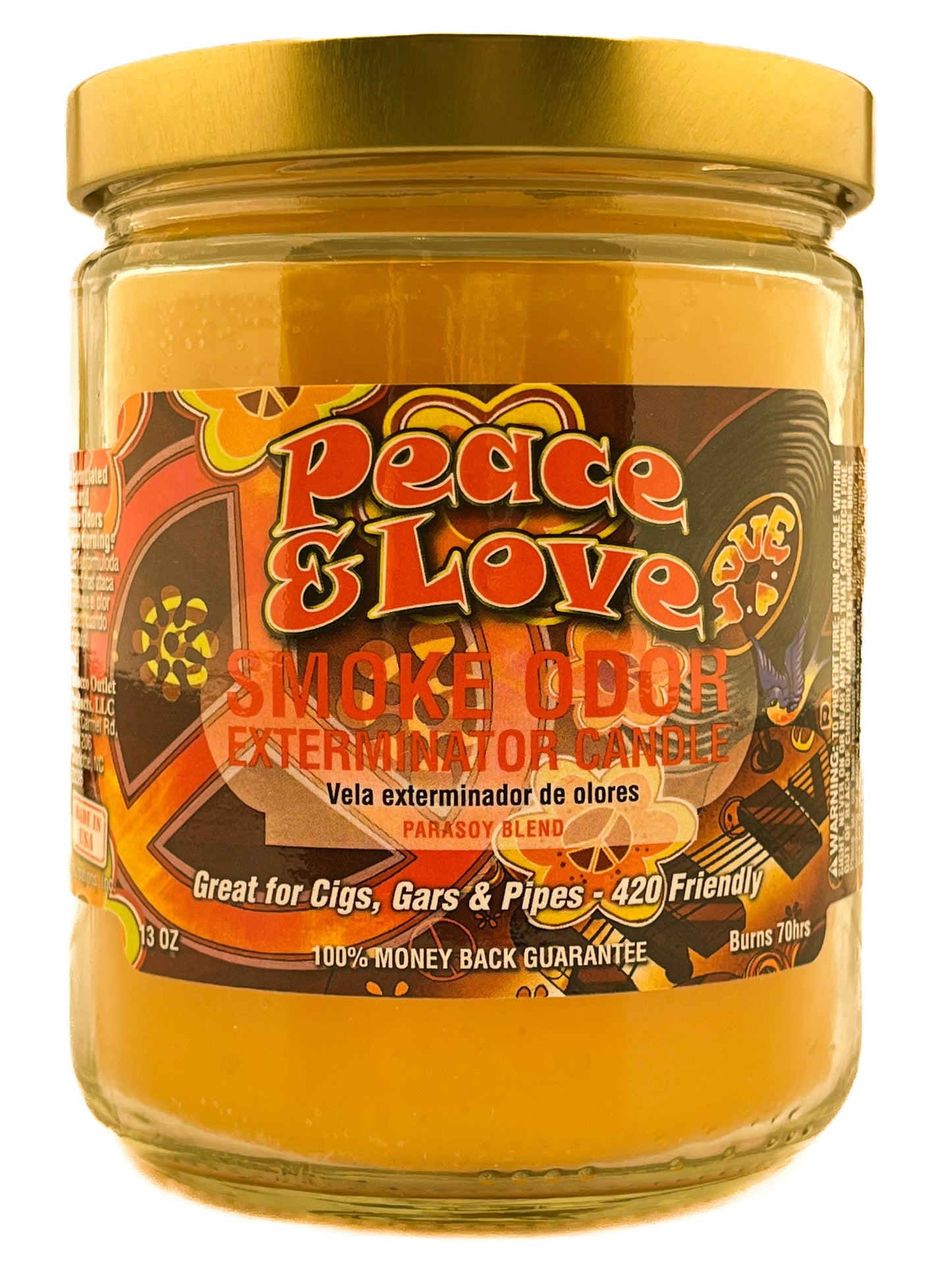 Smoke Odor Exterminator Candle Peace and Love 13oz