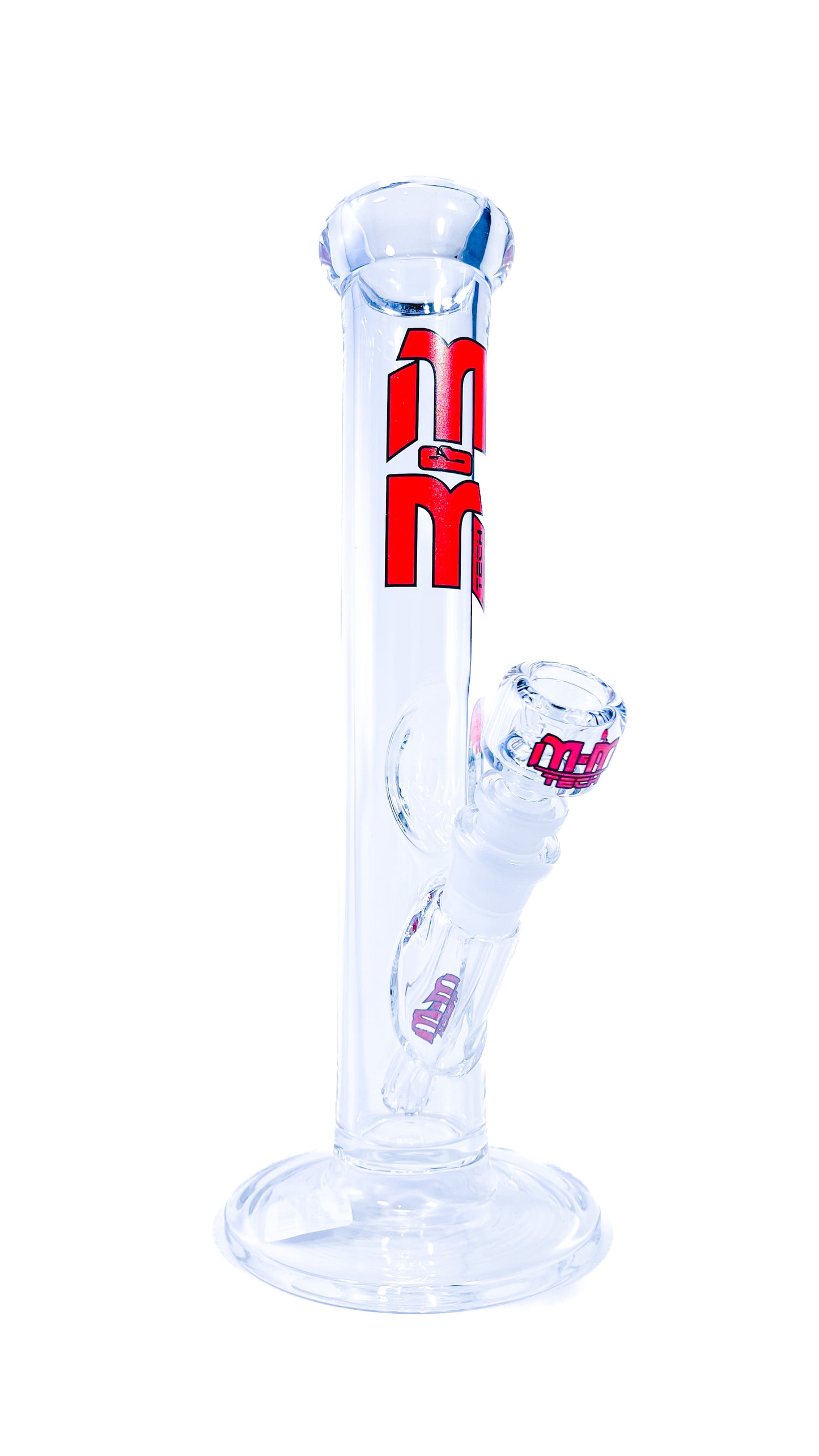 M&M Tech 12in Straight Waterpipe Red Logo