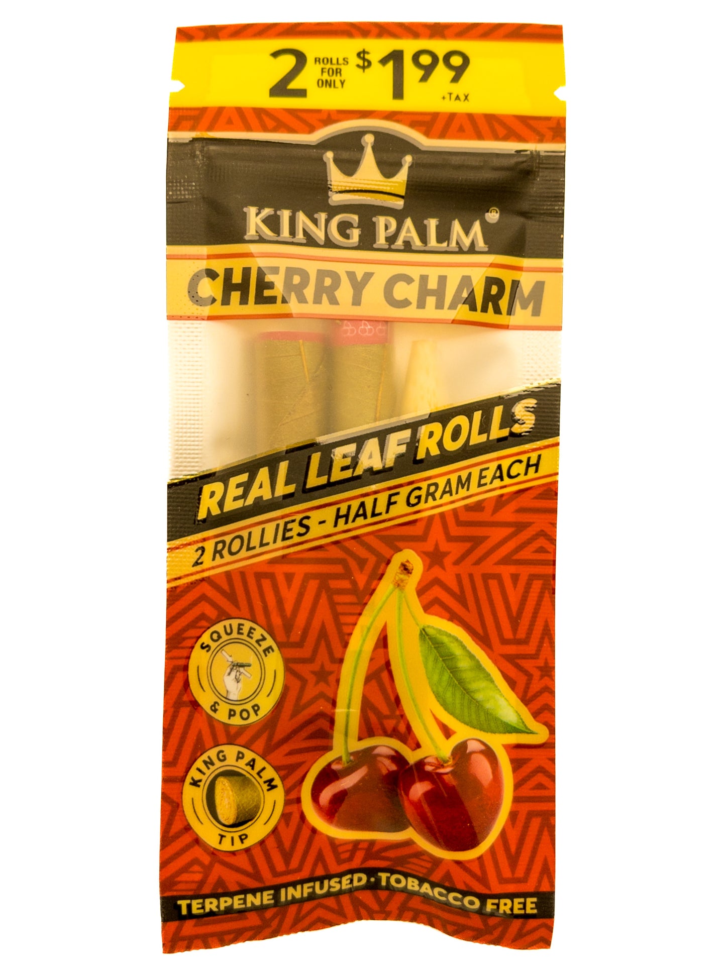 King Palm Cherry Charm Rollies Tubes 2pc