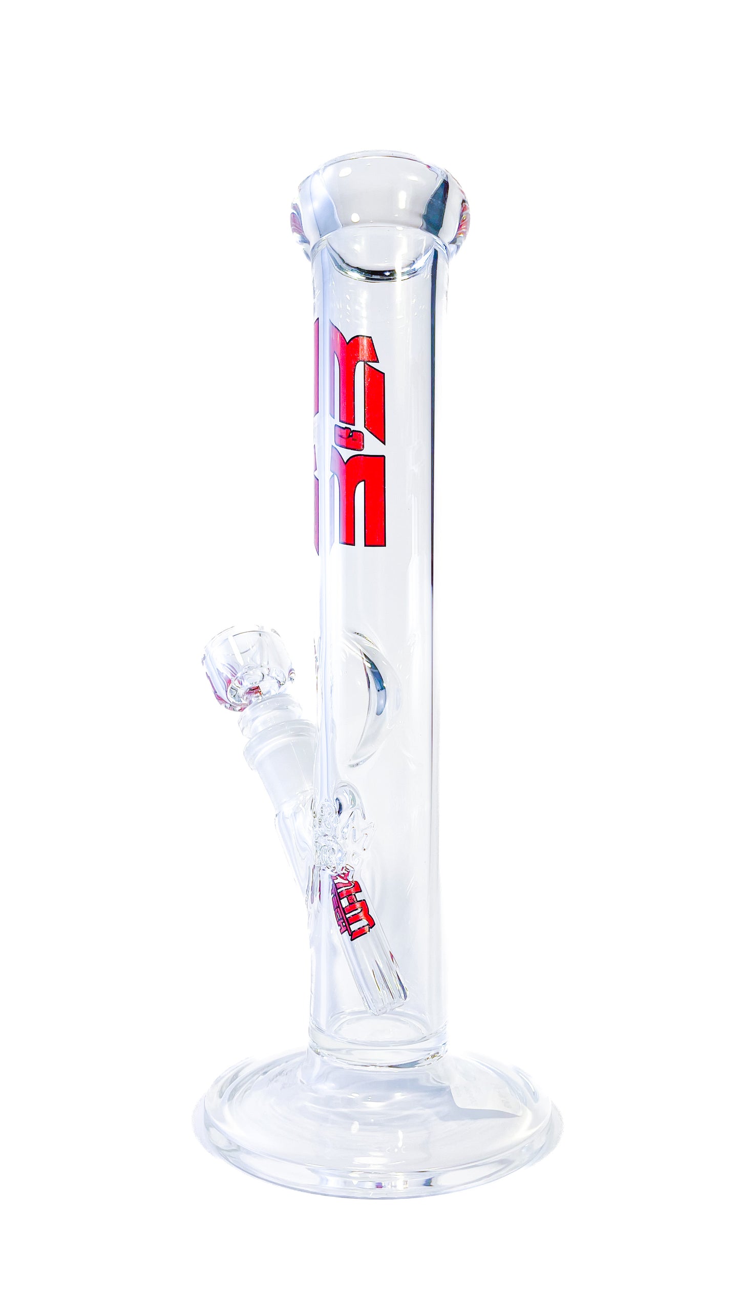 M&M Tech 12in Straight Waterpipe Red Logo
