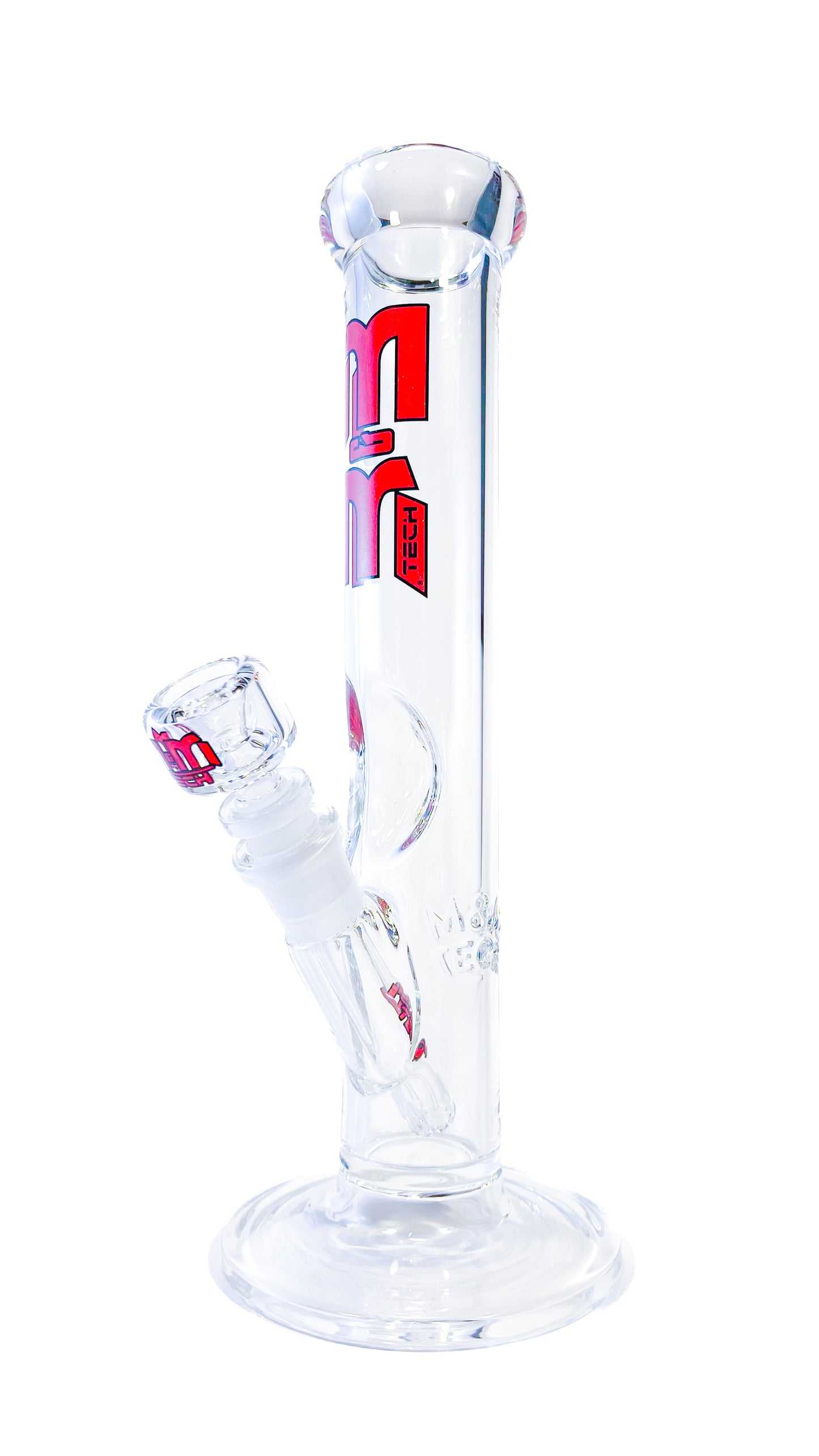 M&M Tech 12in Straight Waterpipe Red Logo
