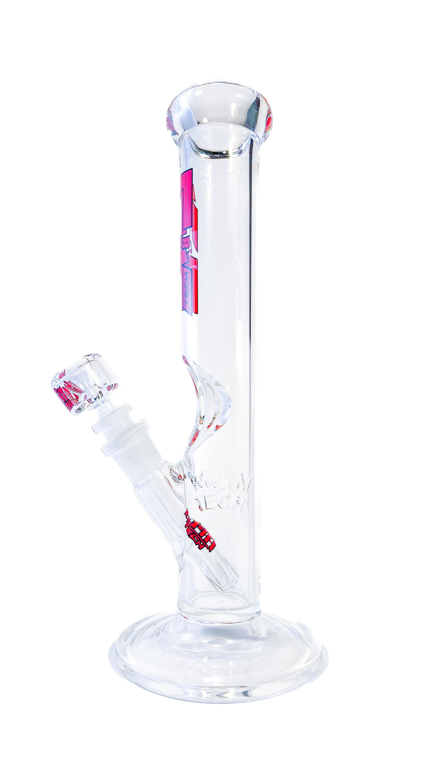 M&M Tech 12in Straight Waterpipe Red Logo