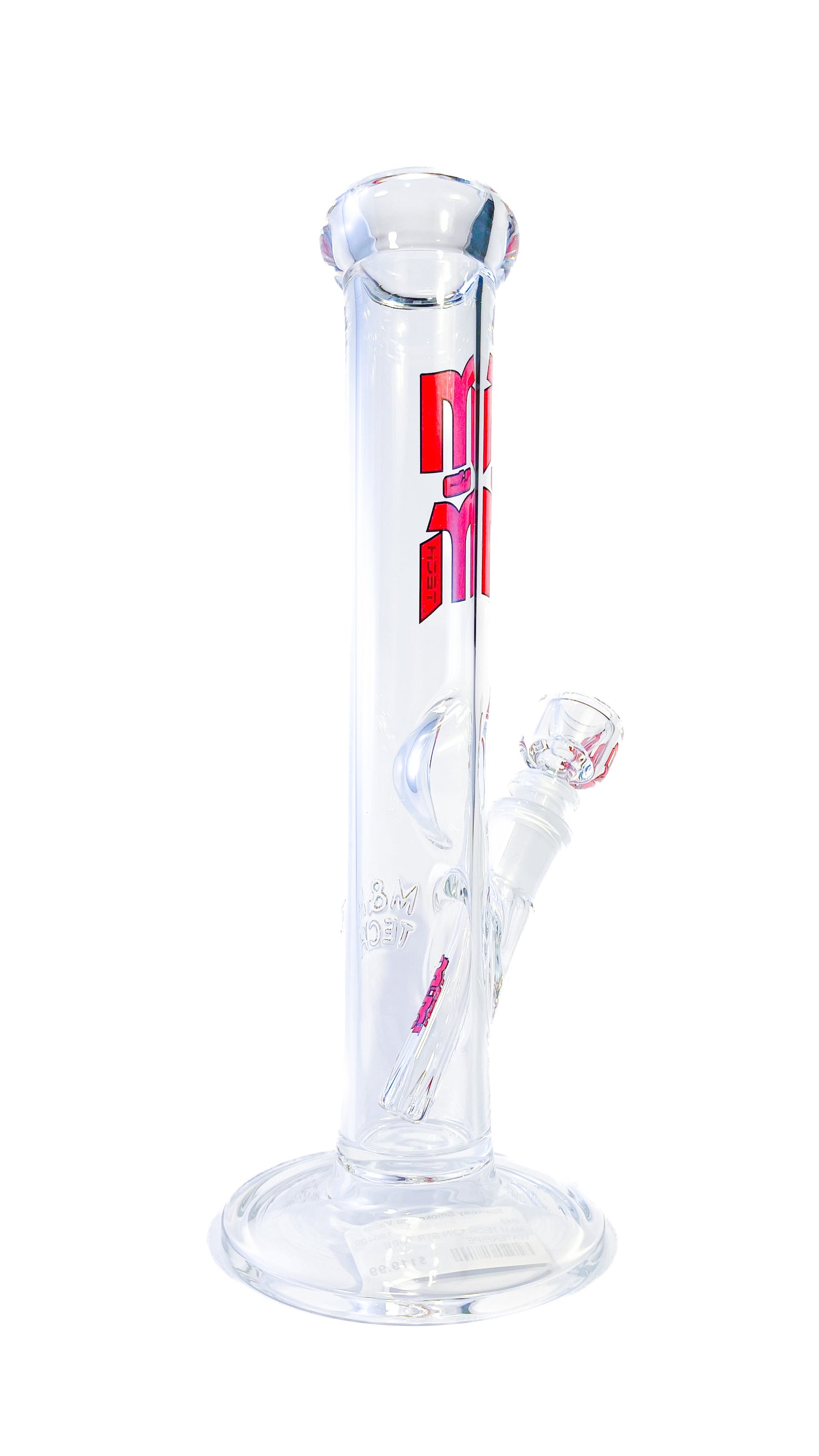M&M Tech 12in Straight Waterpipe Red Logo