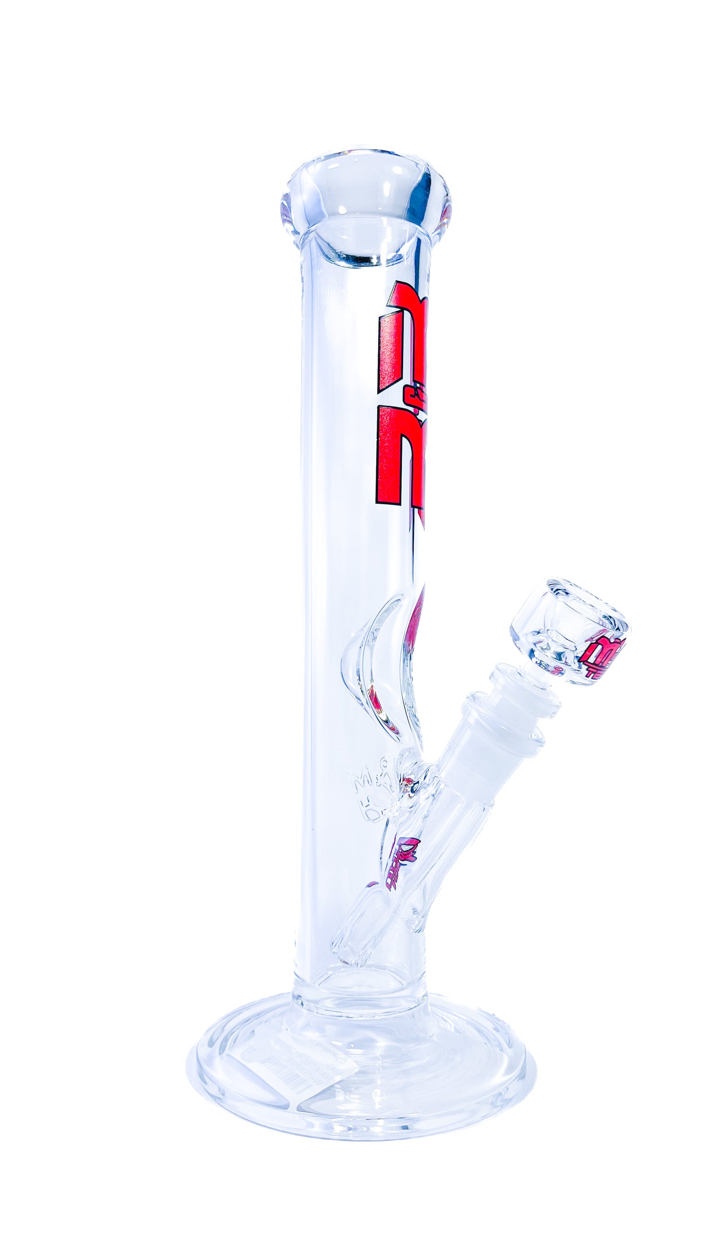 M&M Tech 12in Straight Waterpipe Red Logo
