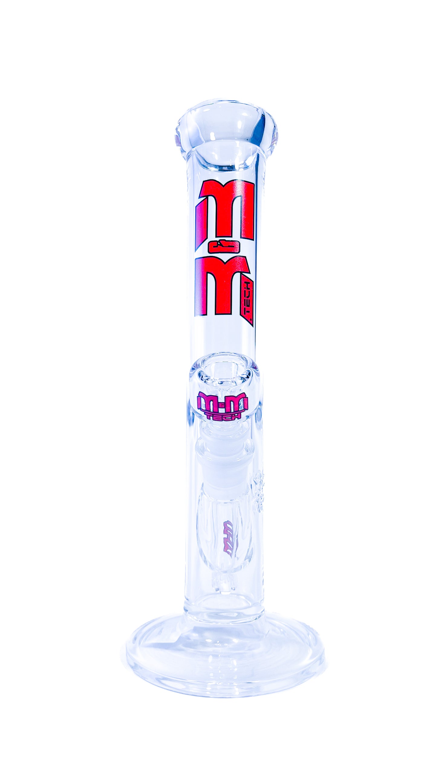 M&M Tech 12in Straight Waterpipe Red Logo