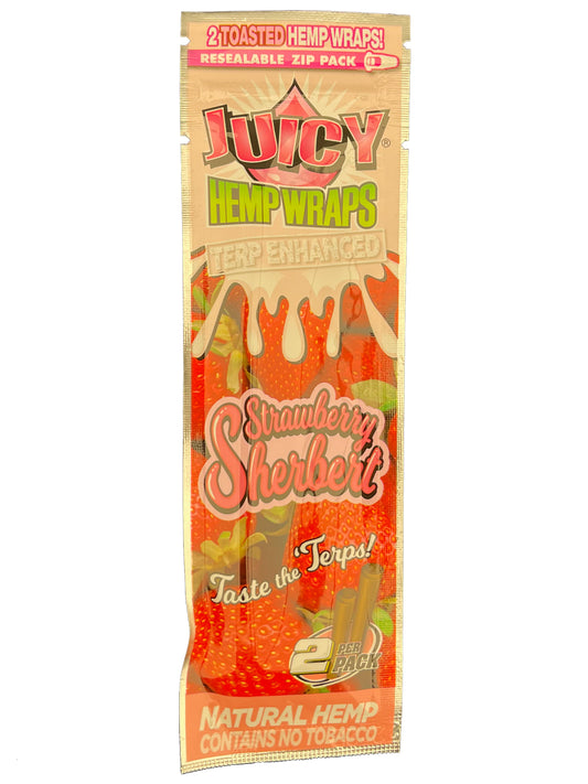 Juicy Strawberry Sherbert Hemp Wraps 2pc