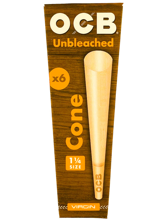 OCB Unbleached Virgin 1 1/4 Cones 6pc