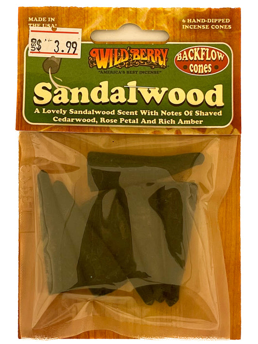 Wildberry Sandalwood Backflow Incense Cones 6pc
