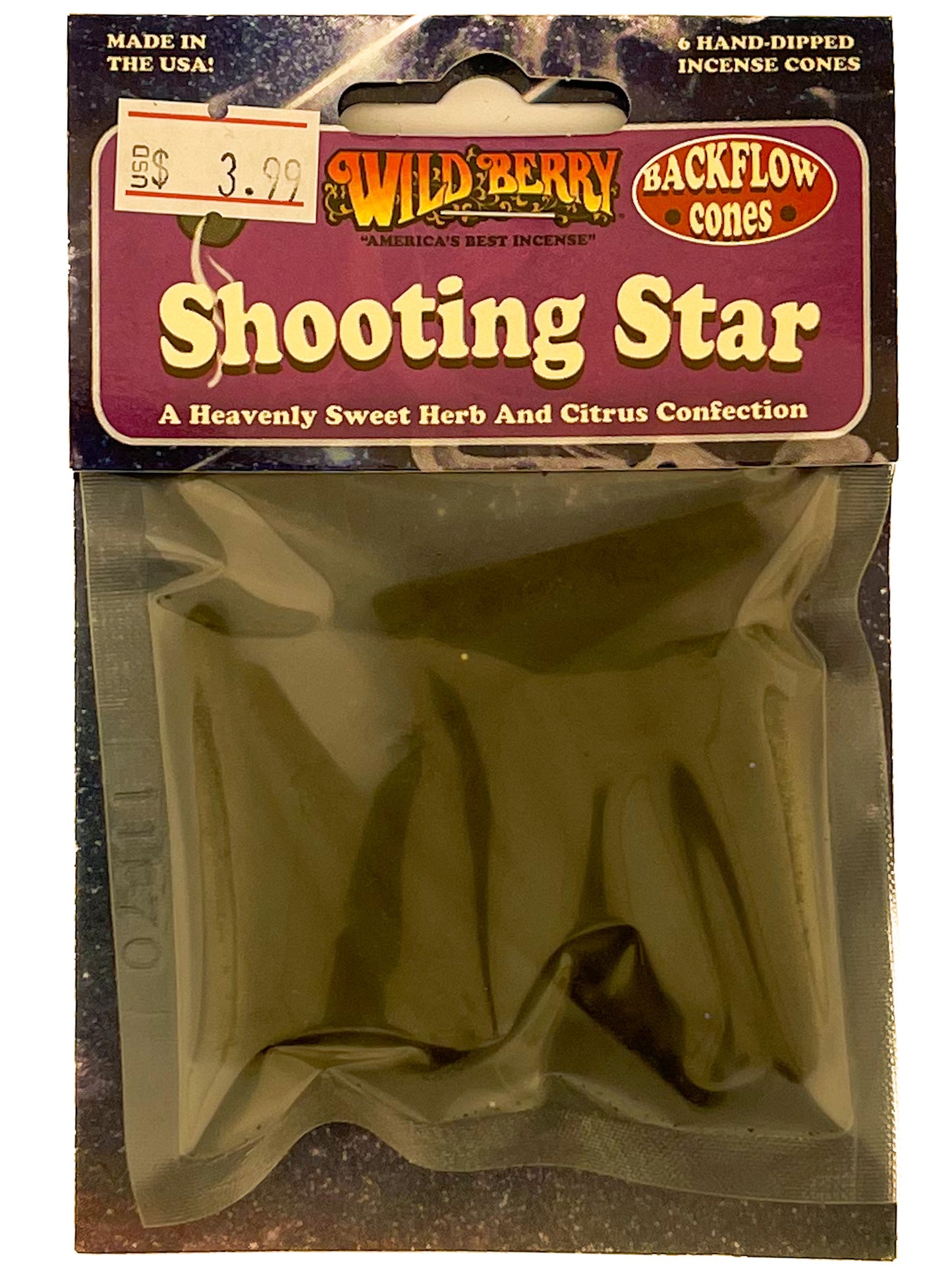 Wildberry Shooting Star Backflow Incense Cones 6pc