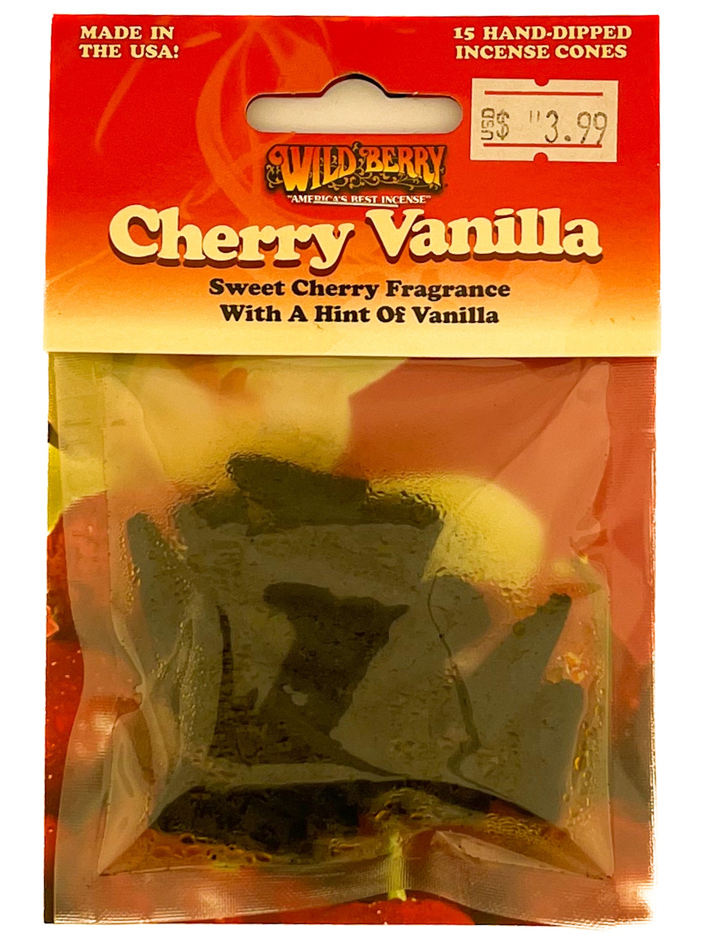 Wildberry Incense cones 15pc pack Cherry Vanilla