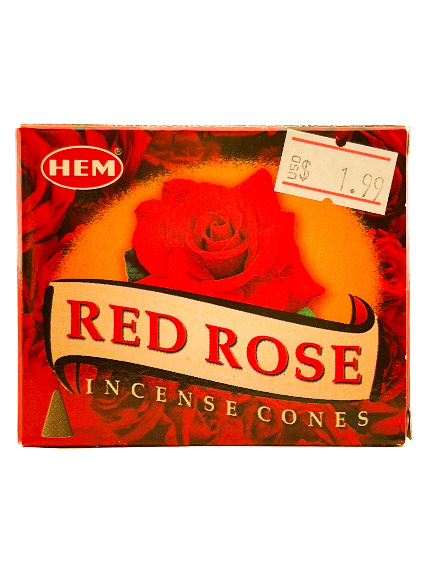 RED ROSE HEM INCENSE CONES 10PC