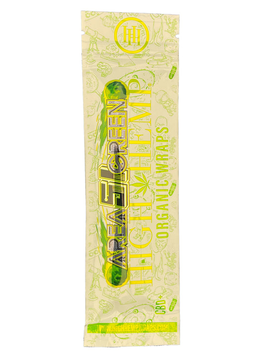 High Hemp Organic Area 51 Green Apple Wraps 2pc