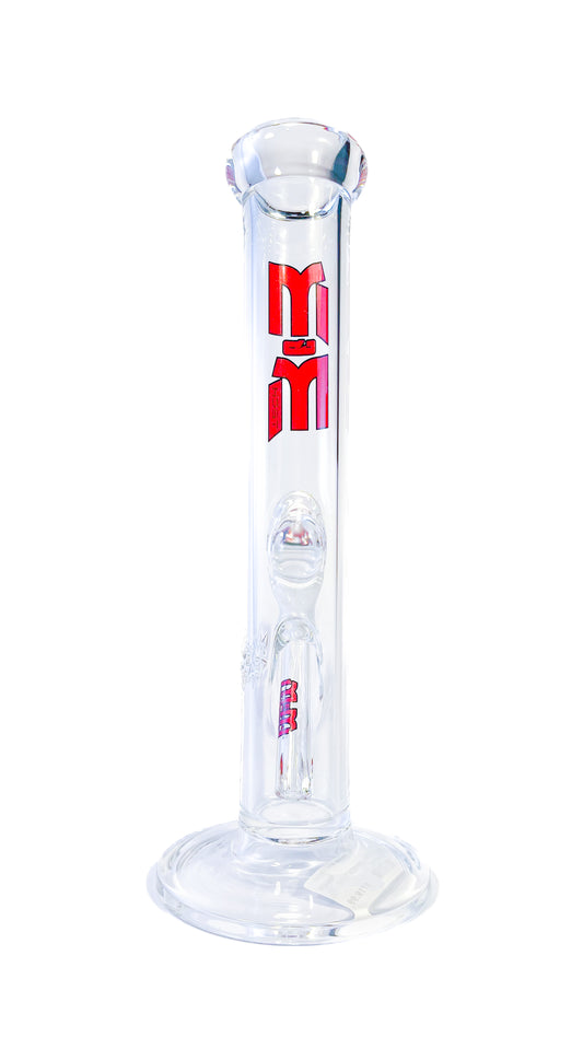 M&M Tech 12in Straight Waterpipe Red Logo